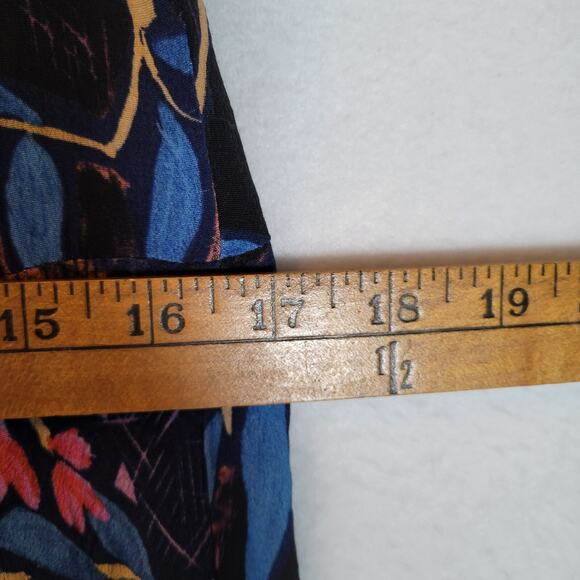 Maeve Womens Elia Floral Dress Size 14 Blue Cold-Shoulder Keyhole Trad Wide - Picture 8 of 10